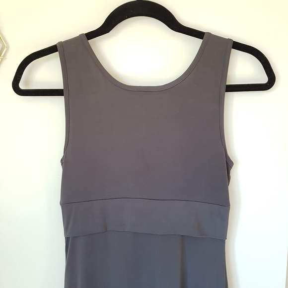 Sleeveless Grey V-Neck Dress with Built in Cups S - Picture 5 of 6